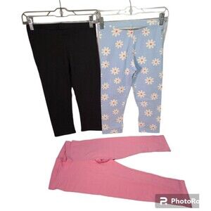 Member's Mark Girl My Favorite Capri Leggings Blue/Pink/Black Size 7/8 3-Pack